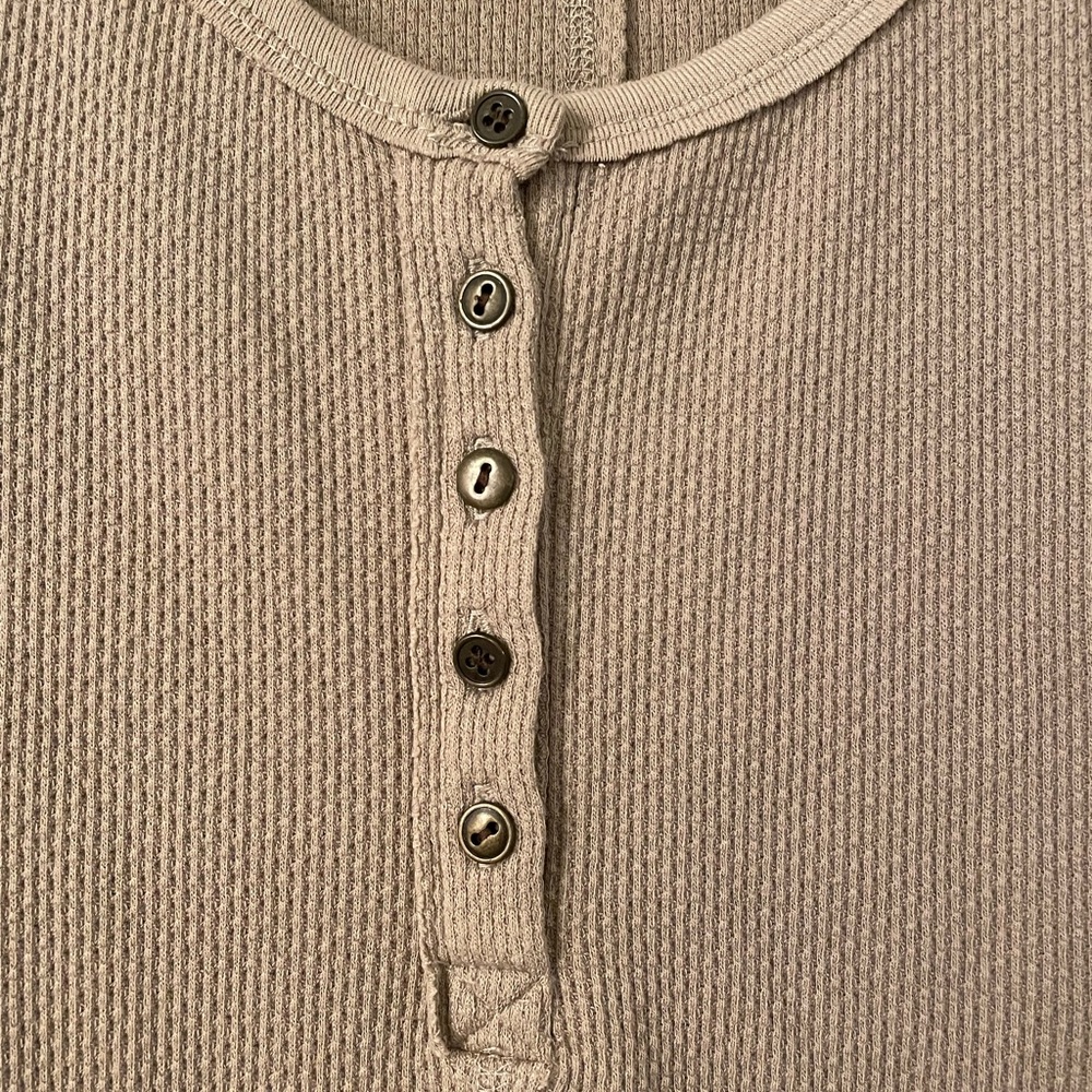 Free people long sleeve Henley with sweater cuff sz Small - Picture 4 of 5